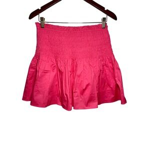 The Impeccable Pig Skort Womens Medium Hot Pink Smocked Waist Cotton‎ Mini